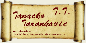 Tanacko Taranković vizit kartica